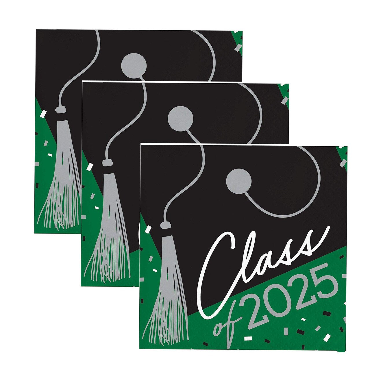 Creative Converting School Spirit Green 'Class of 2025' Beverage Napkins – 108 Count