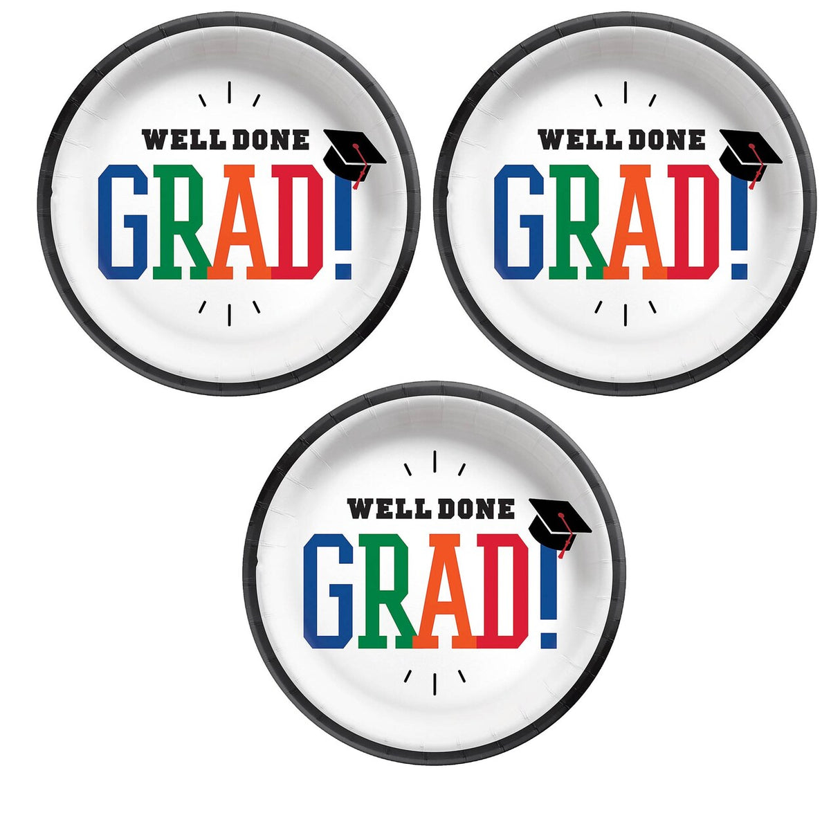 6 3/4" Bulk 50 Ct. Well Done Grad Round Disposable Paper Dessert Plates