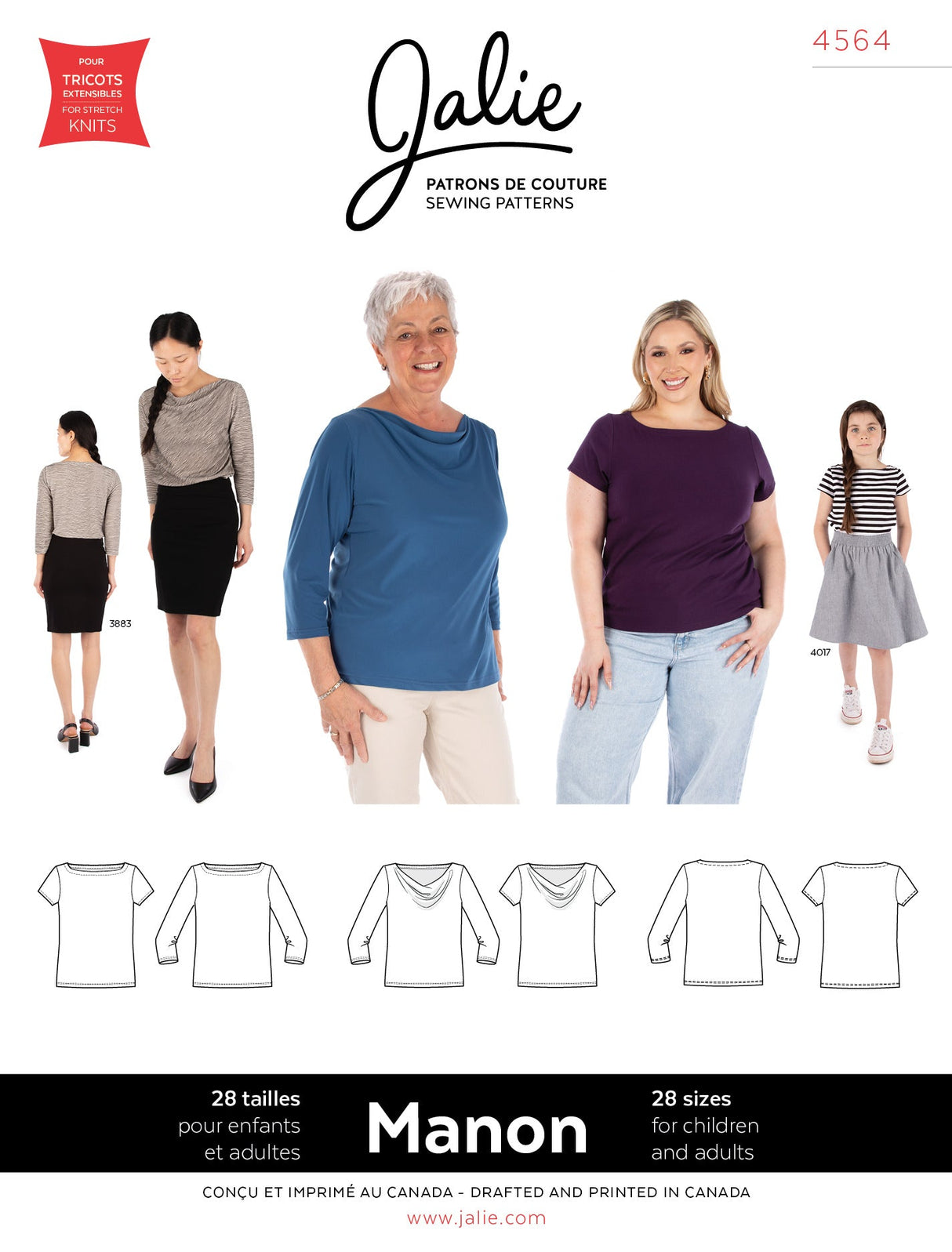 Jalie Manon Boat Neck Tops Sewing Pattern
