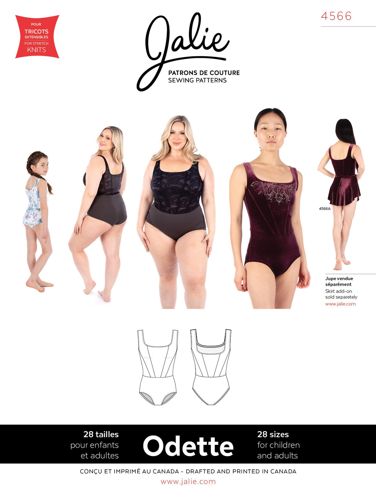 Sewing Pattern Odette Corset Style Leotard by Jalie