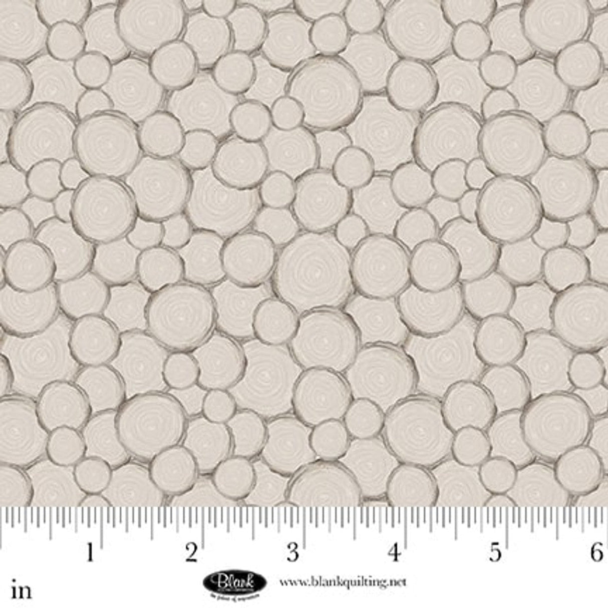 Cotton Print Med Gray Tree Trunk Geo Petals Pewter 44/45 Fabric
