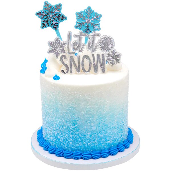 Snowflakes Skewer themed Cupcake Cake Decorating pics 12 set