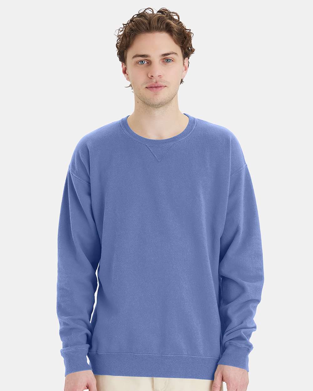 ComfortWash by Hanes® Garment-Dyed Crewneck Long Sleeve Sweatshirt