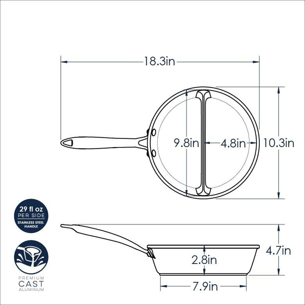 Nordic Ware 2-in-1 Divided Sauce Pan
