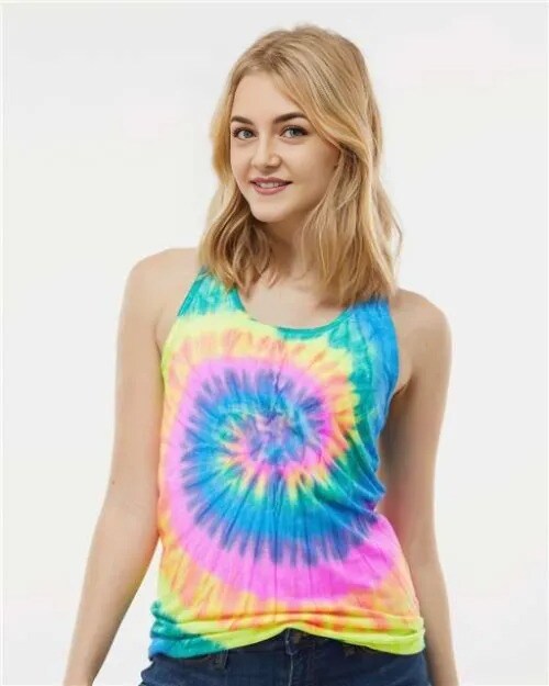 Colortone® Tie Dye Ladies Racerback Tank Top - 3400
