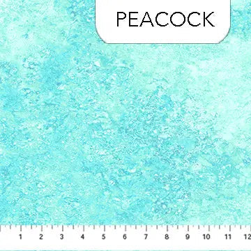 Cotton Fabric Blue Peacock 44/45" Width