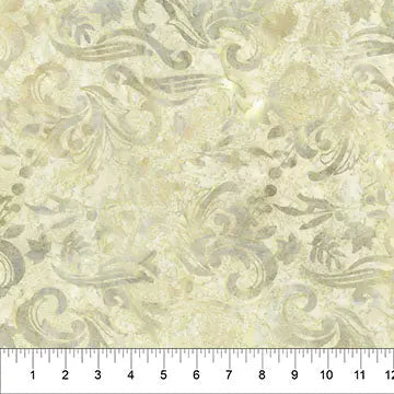 Cotton Batik Fabric Natural Cream Changes In Seasons 44/45"