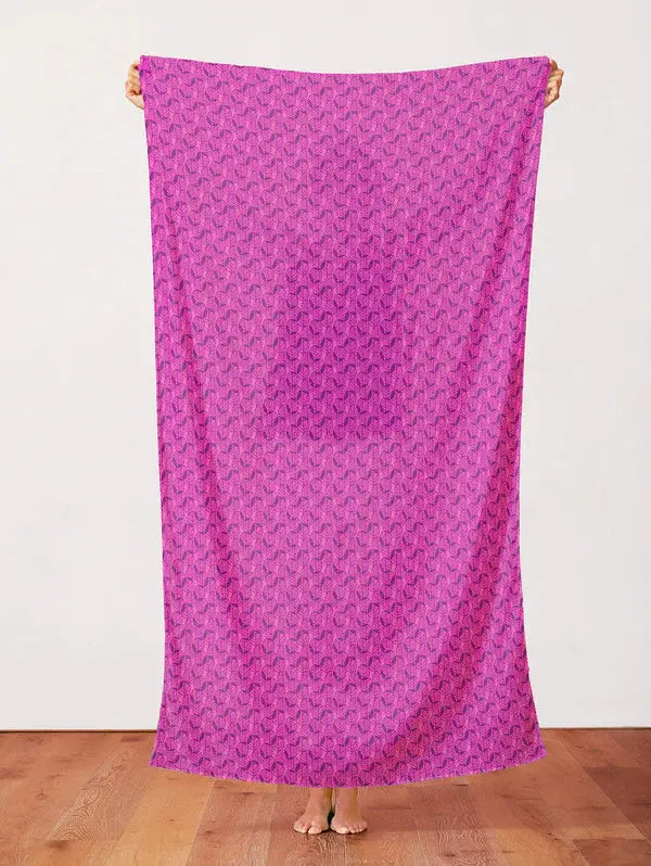 Cotton Quilting Fabric Pink On Pink Otter Romp Fan Leaves 44/45"
