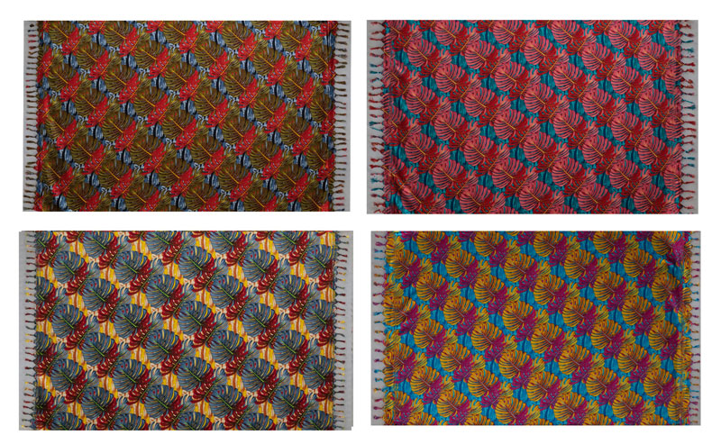 Rayon Sarong with Fringes Split Leaf