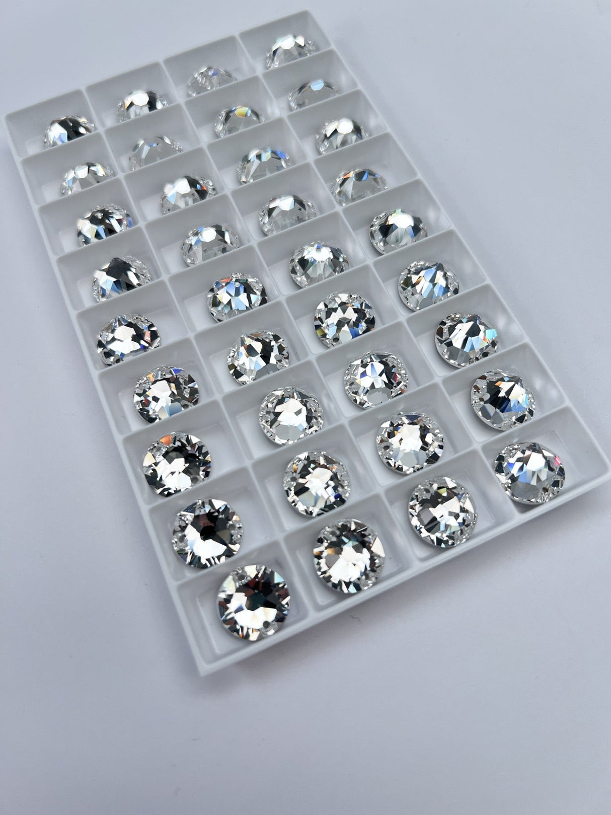 Silver Sewing Notions With Crystals