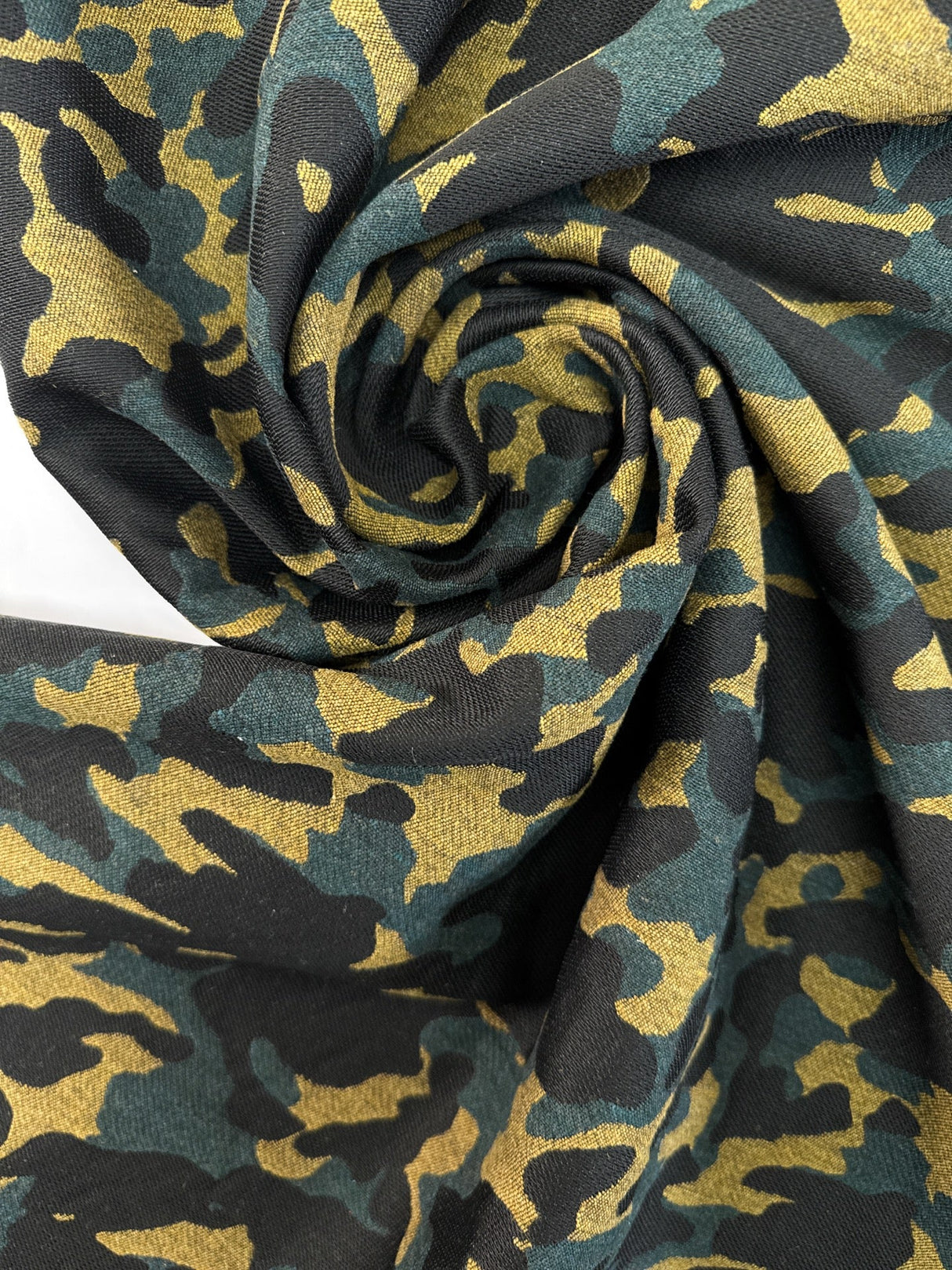 Wool Blend Woven Abstract Beige-Blue