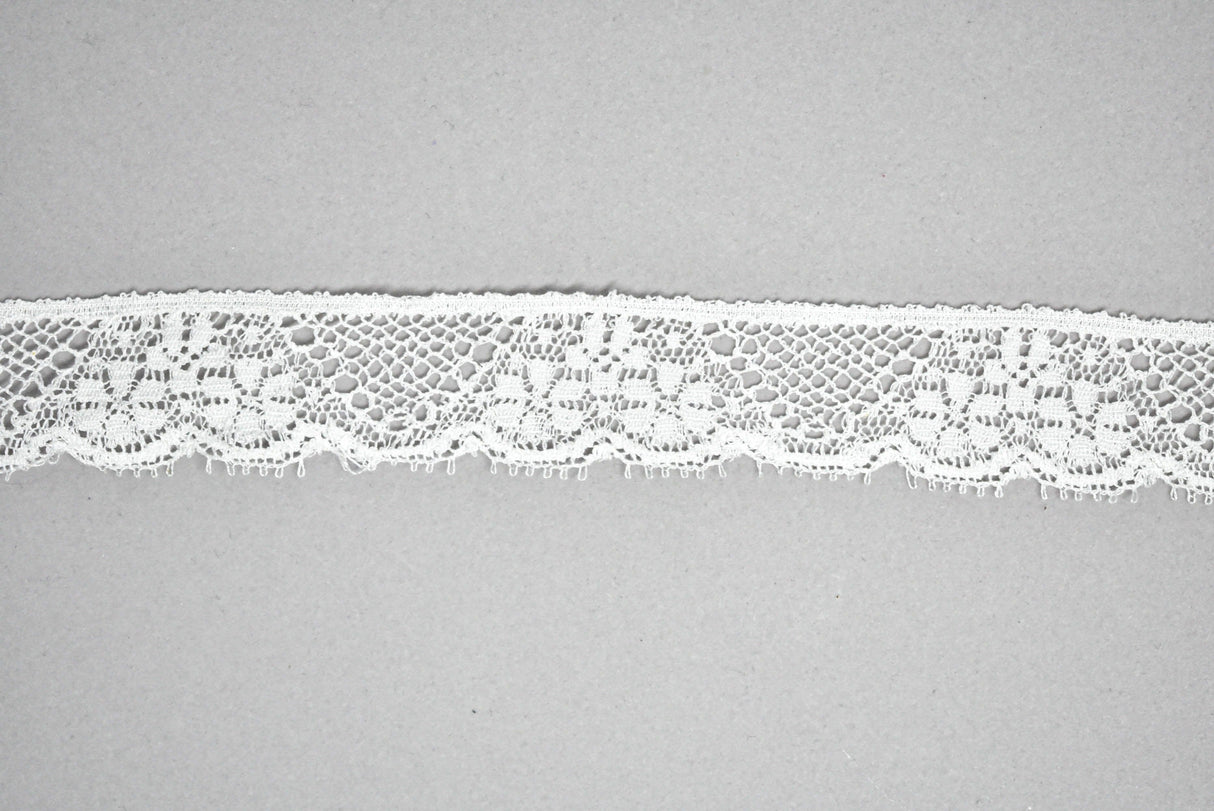 Floral Lace Trim White 1 Inch