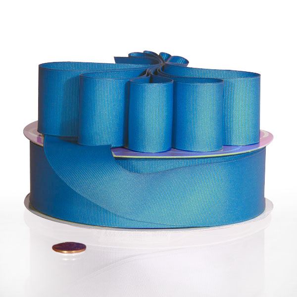 Solid Color Grosgrain Ribbon – Aegean Blue, 7/8" x 97 Yards (48 Rolls)