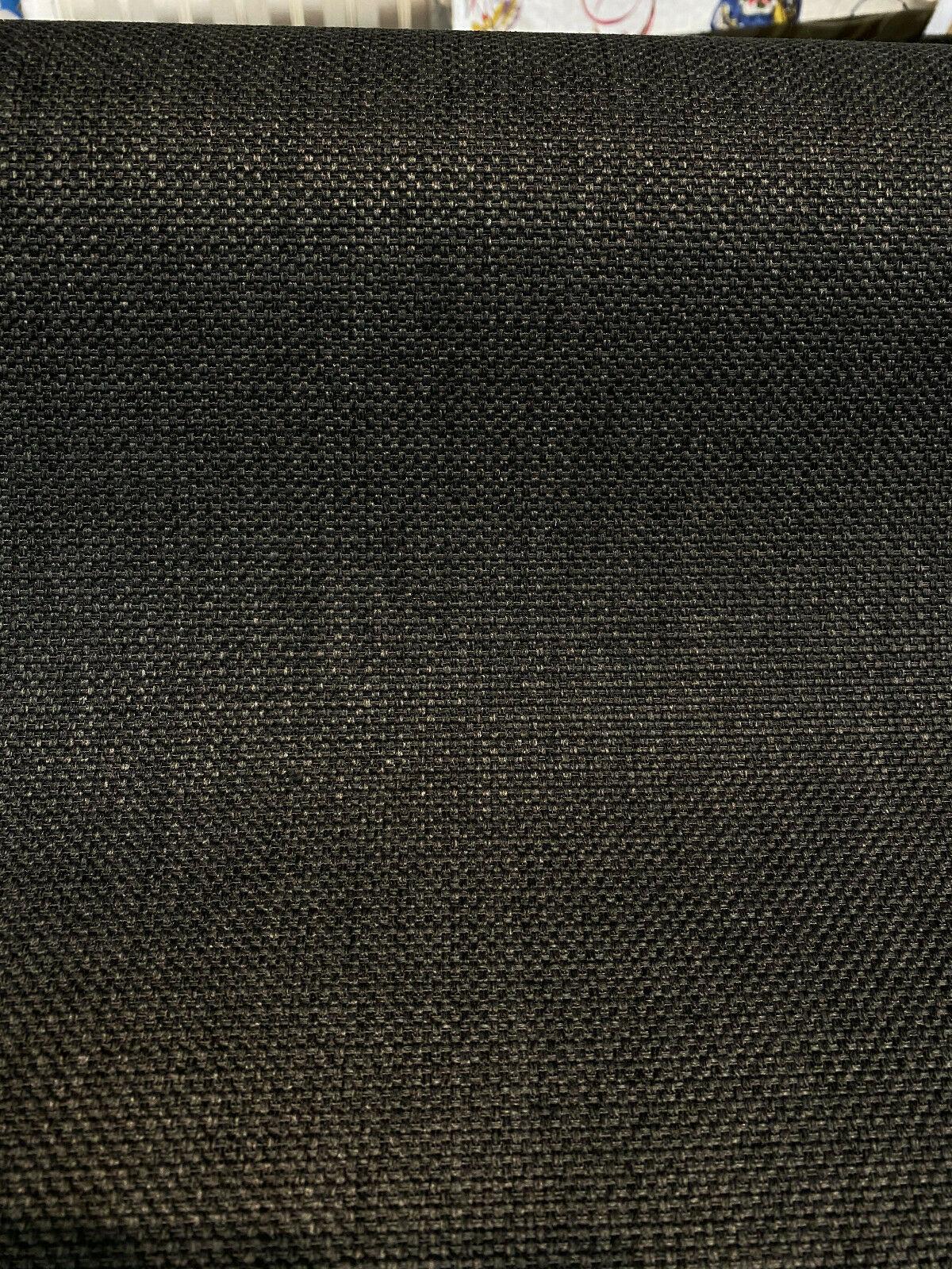 Crypton Chenille London Coal Black Upholstery Fabric - Basket Weave, 54" Width (1 Yard)