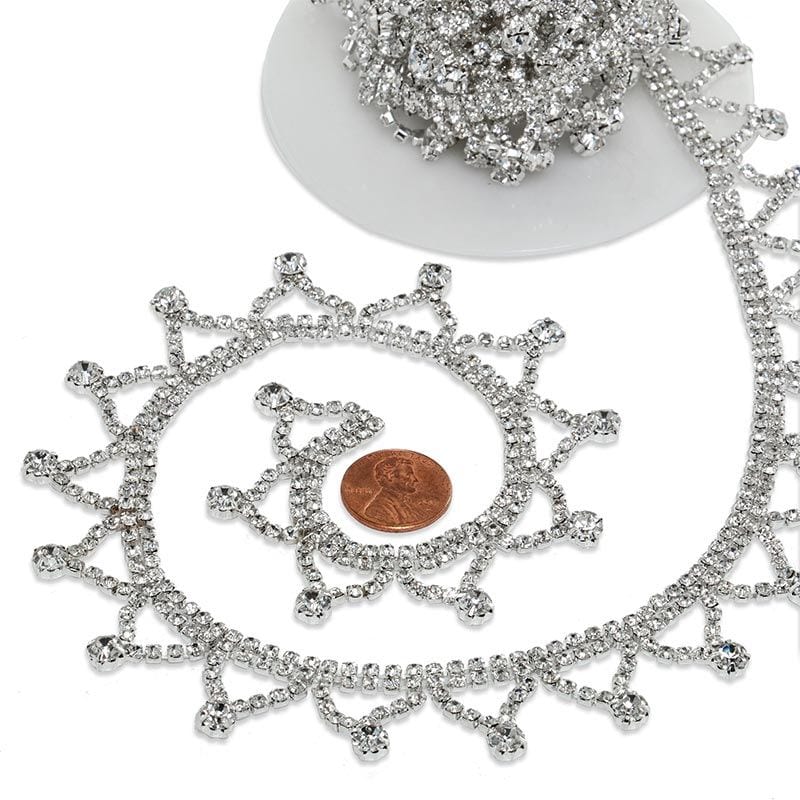 Silver Tiara Rhinestone Chain 7/8 '' X 3 yd - 1 / ROLL