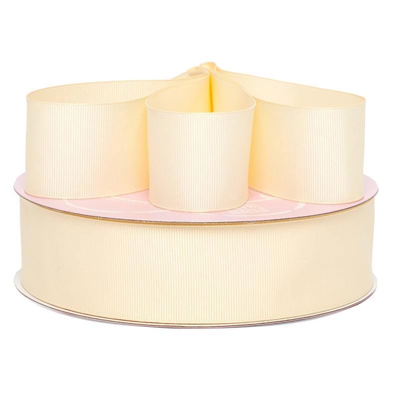 Solid Color Grosgrain Ribbon – Antique White, 3/8" x 100 Yards (1 Roll)