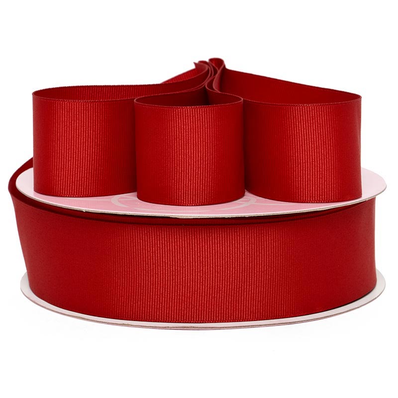 Solid Color Grosgrain Ribbon – Ruby, 7/8" x 54 Yards (5 Rolls)