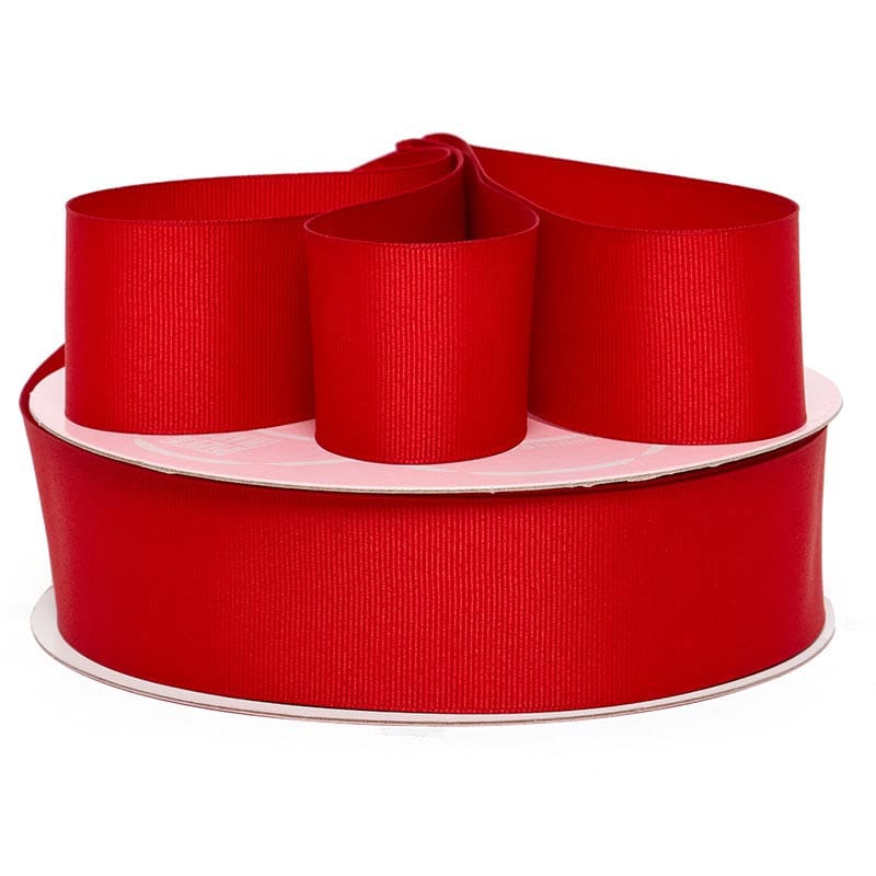 Solid Color Grosgrain Ribbon – Red, 3" x 25 Yards (1 Roll)