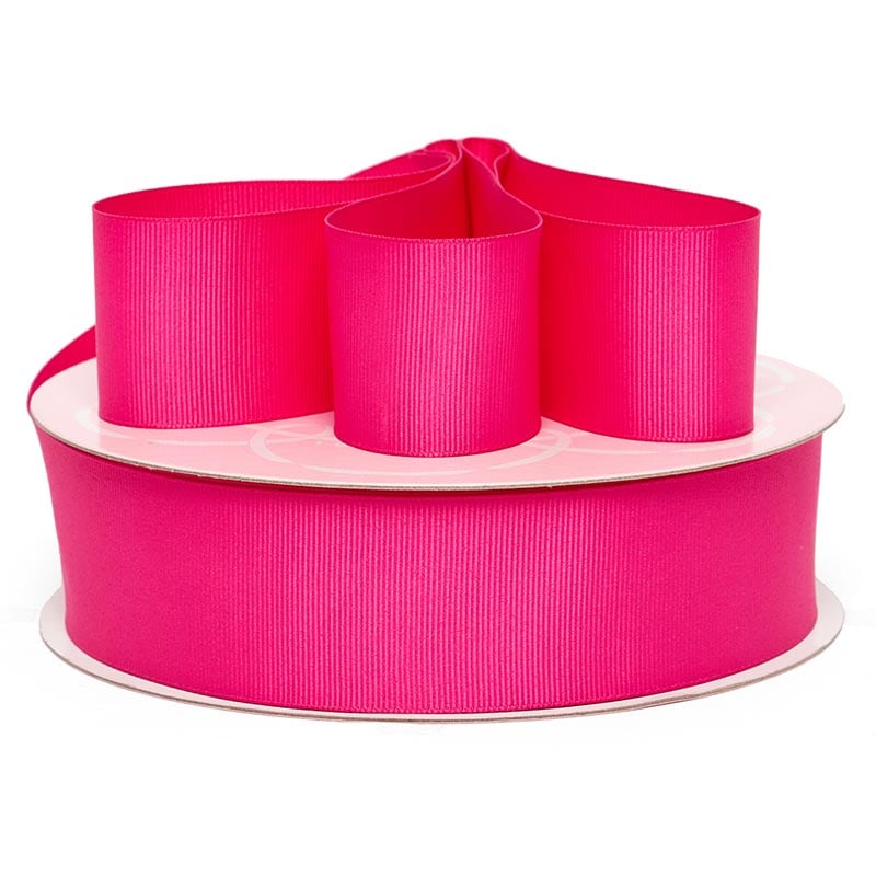 Solid Color Grosgrain Ribbon – Shocking Pink, 14 1/2" x 63 Yards (14 Rolls)