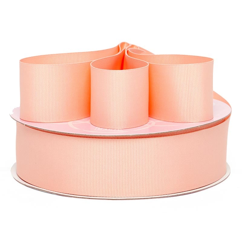 Solid Color Grosgrain Ribbon – Peach, 22 1/2" x 71 Yards (22 Rolls)