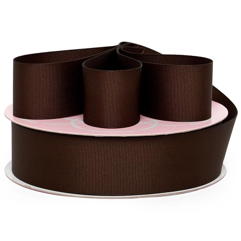 Solid Color Grosgrain Ribbon – Seal Brown, 3/8" x 100 Yards (1 Roll)