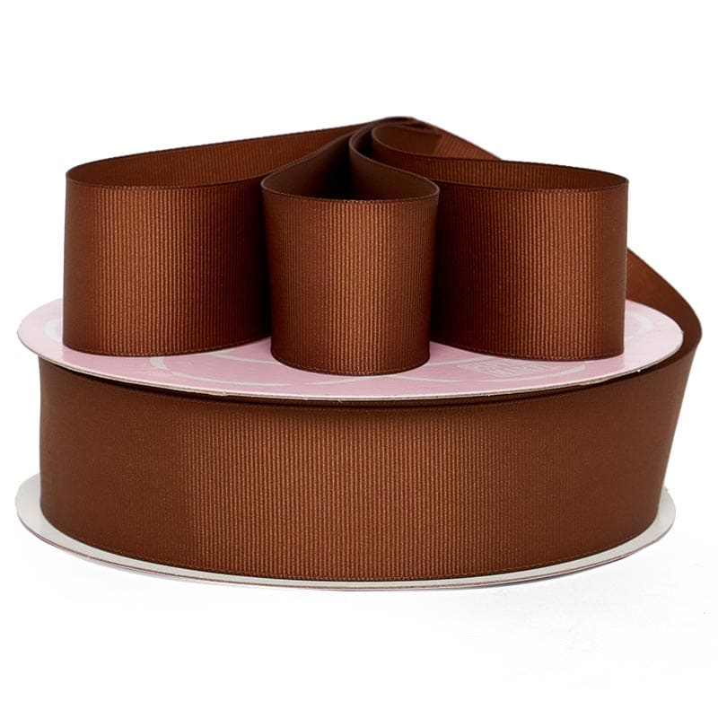 Solid Color Grosgrain Ribbon – Mocha, 7/8" x 74 Yards (25 Rolls)