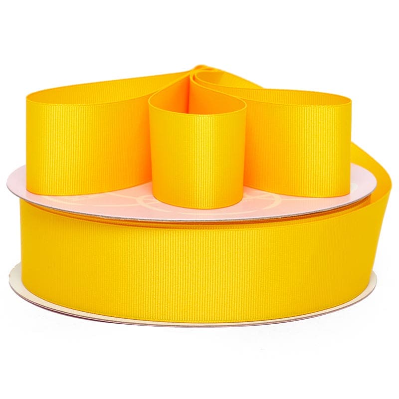 Solid Color Grosgrain Ribbon – Dandelion, 3/8" x 100 Yards (1 Roll)