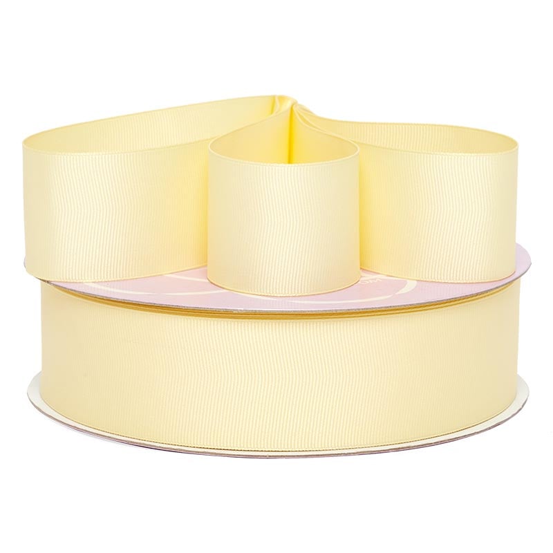 Solid Color Grosgrain Ribbon – Baby Maize, 29 1/2" x 78 Yards (29 Rolls)