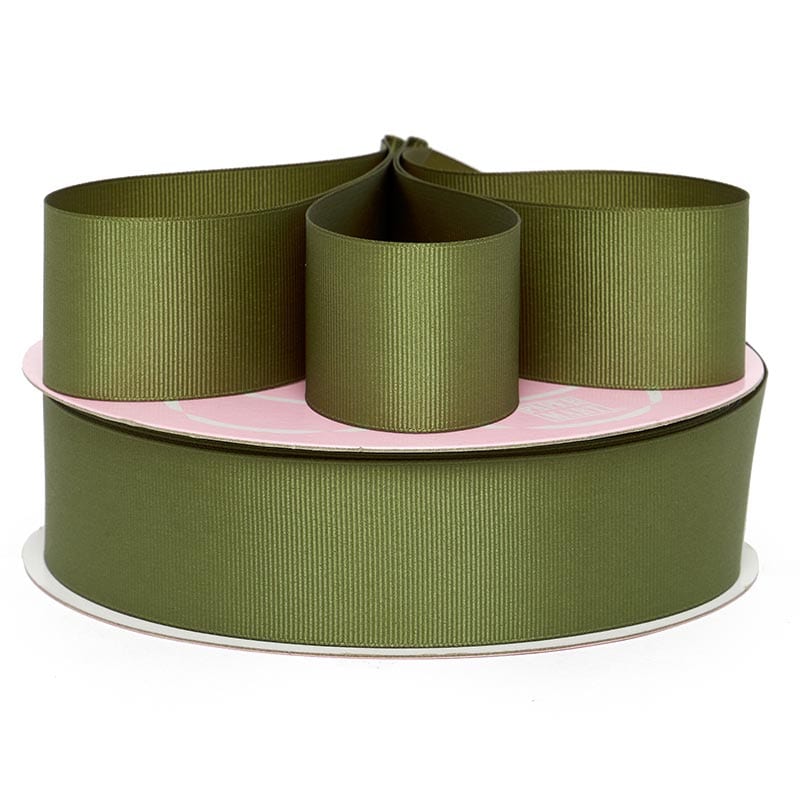 Solid Color Grosgrain Ribbon – Old Willow, 7/8" x 81 Yards (32 Rolls)