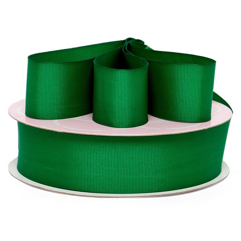 Solid Color Grosgrain Ribbon – Emerald, 5/8" x 50 Yards (1 Roll)