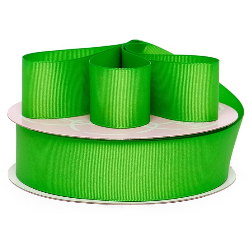 Solid Color Grosgrain Ribbon – Lime, 3/8" x 100 Yards (1 Roll)