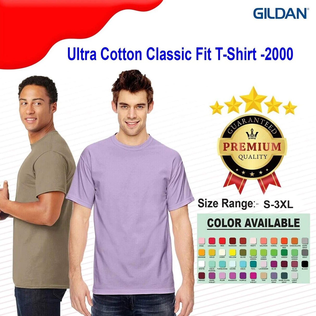 Gildan® Ultra Cotton Classic Fit Short Sleeve Crewneck T-Shirt