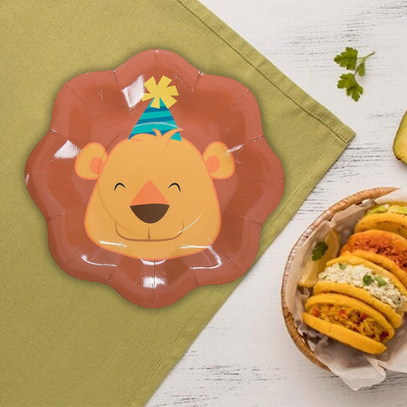8 Ct. Zoo Animal Paper Dessert Plates 7" Jungle Birthday Party Tableware