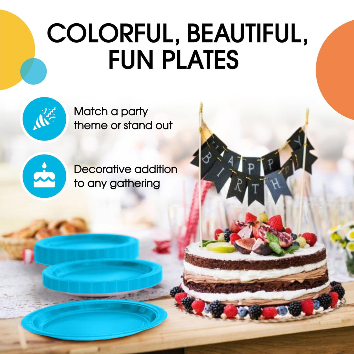 1000 Count Turquoise Paper Plates – 7 Inch Disposable Plates for Birthdays, Weddings, Parties, and Events