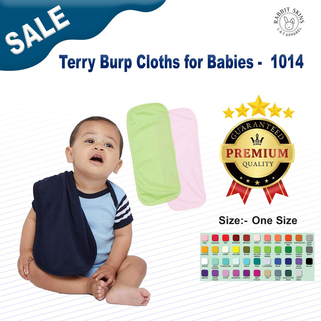 RADYAN® Terry Burp Cloths for Babies - 1014
