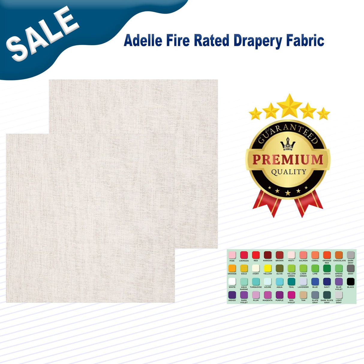 1 Yard Adelle Fire Rated Drapery Fabric