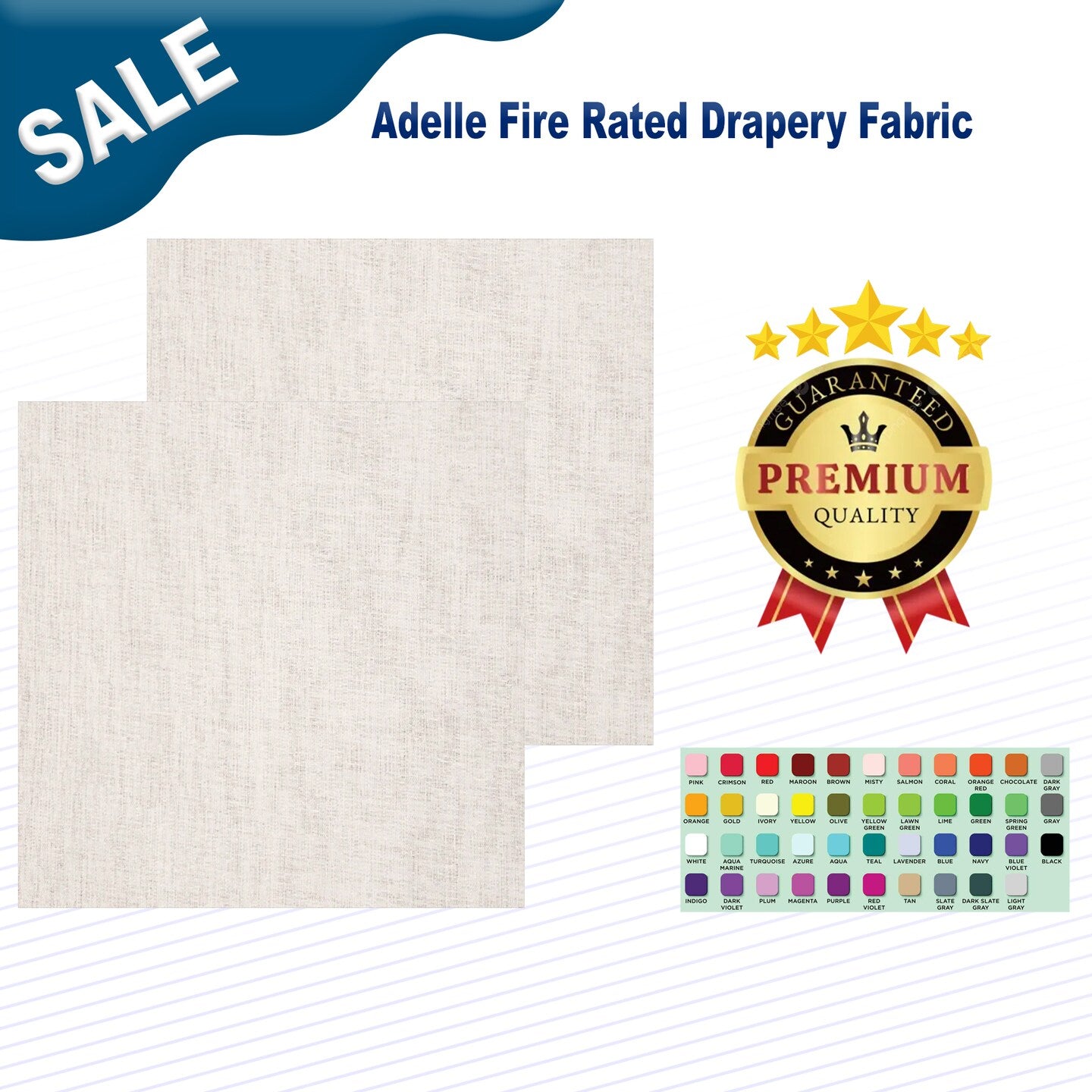 1 Yard Adelle Fire Rated Drapery Fabric