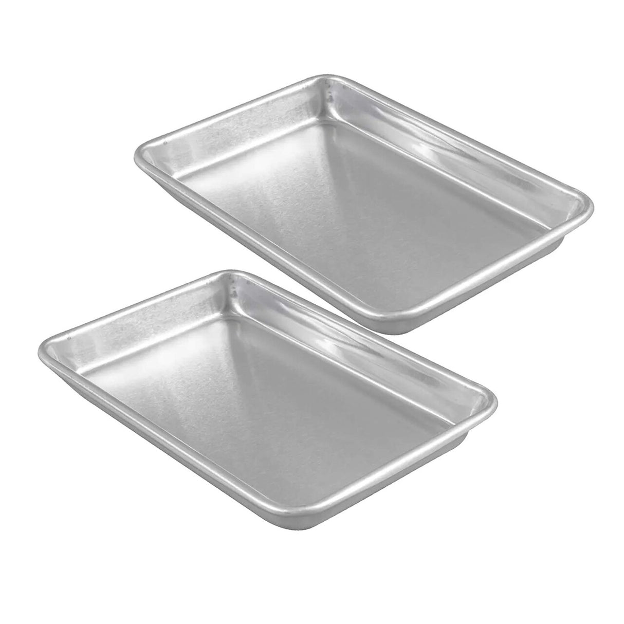 9.5" x 6.5" Eighth Size Sheet Pan 16 Gauge Aluminum Open Bead Bakeware