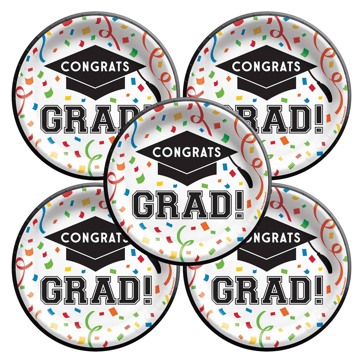 Congrats Grad 6 3/4" Round Disposable Dessert Plates – 8 Count
