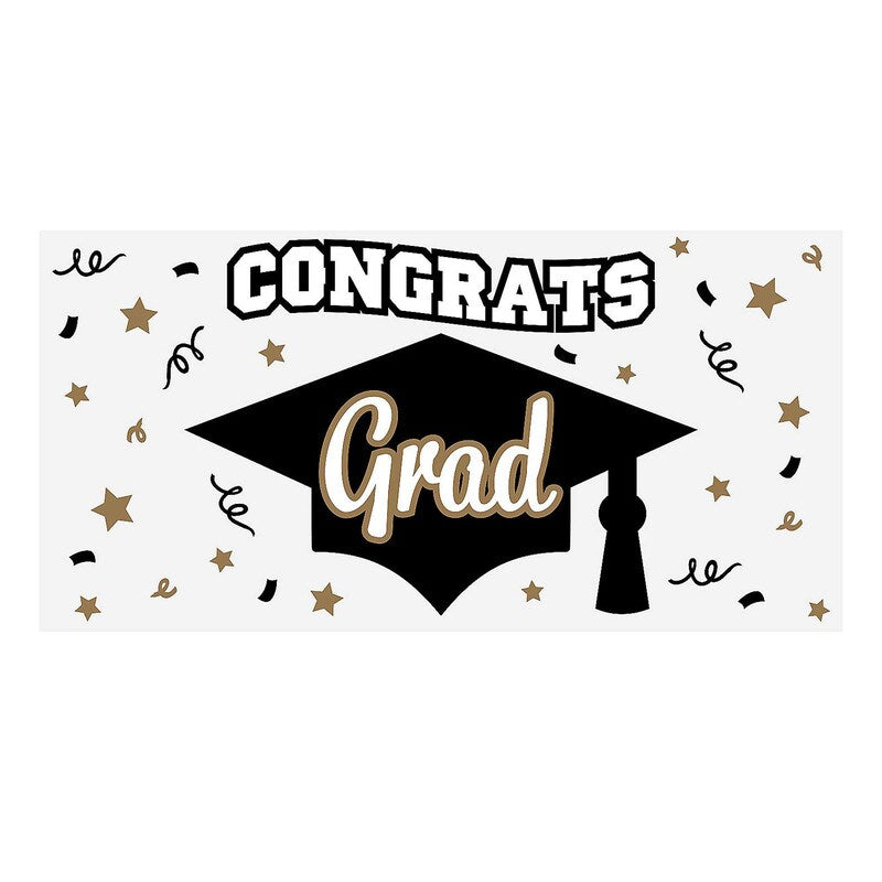 6 Ft. x 3 Ft. Graduation Party Congrats Grad Plastic Banner
