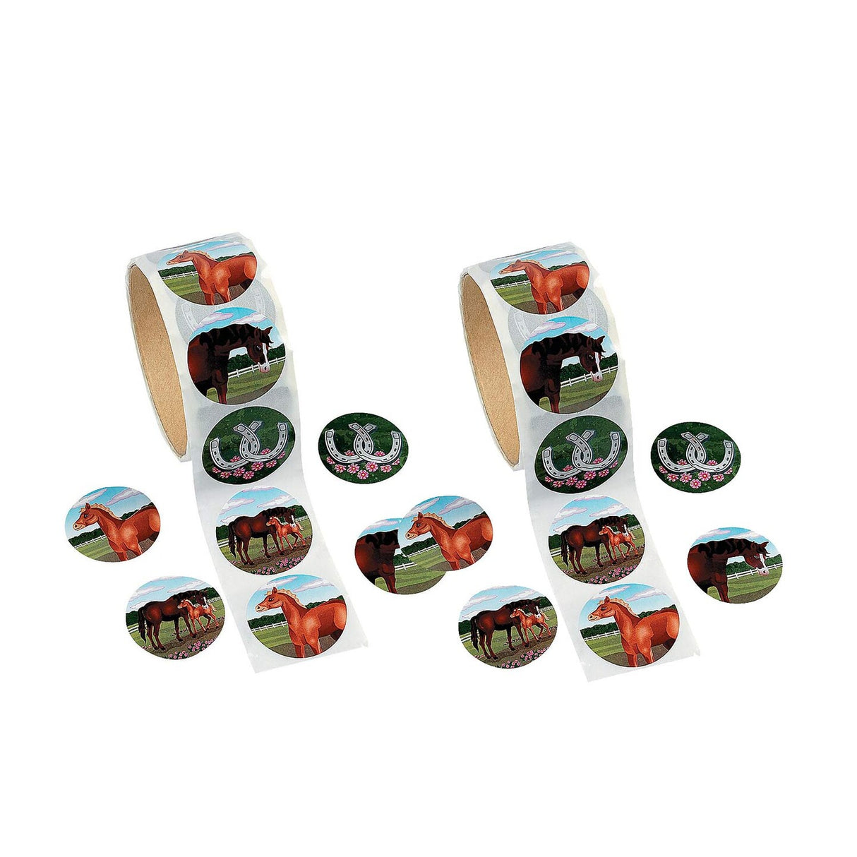 Horse Party Sticker Roll 100 Pc