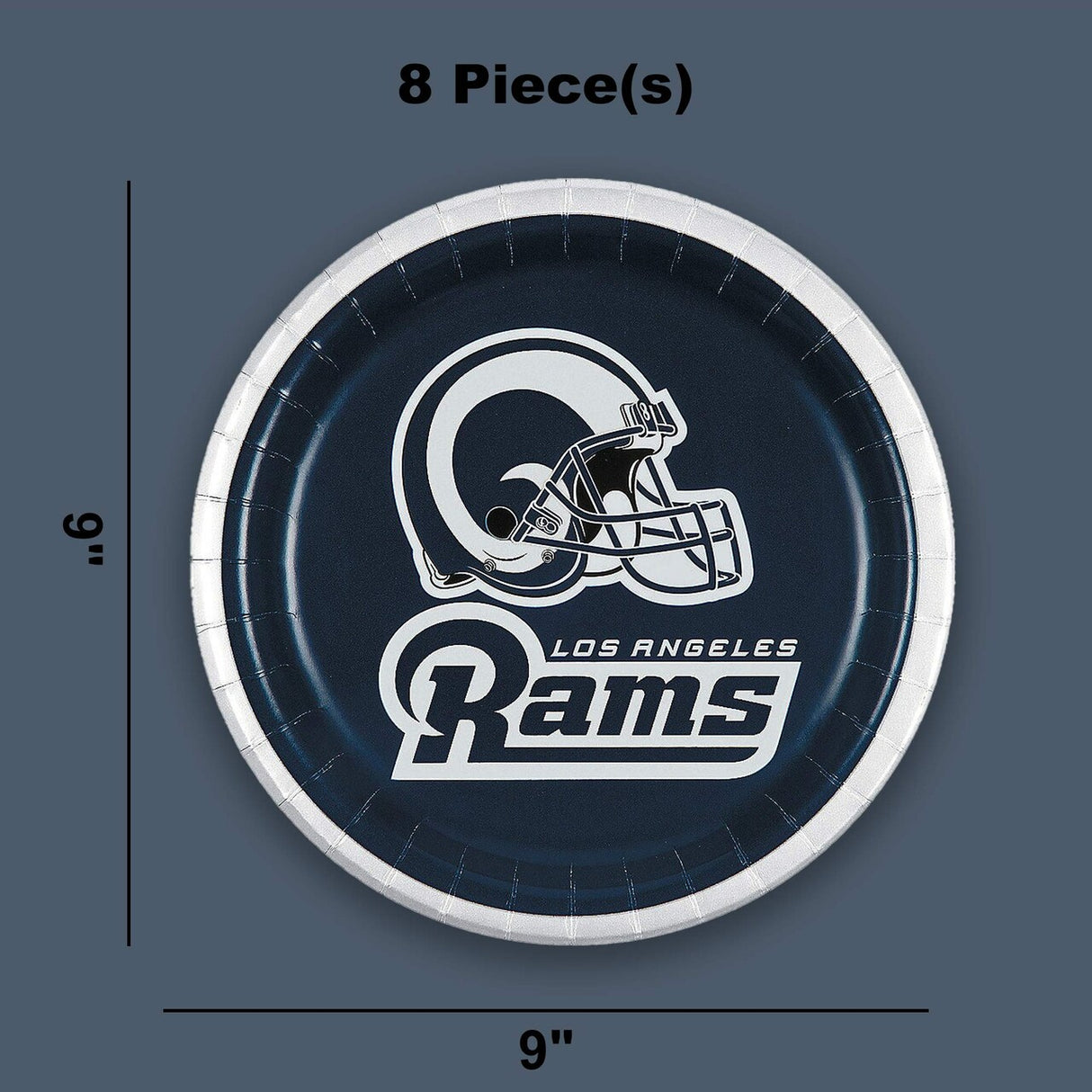 8 Ct. Los Angeles Rams Football Dessert Plates 7" Game Day Paper Plates