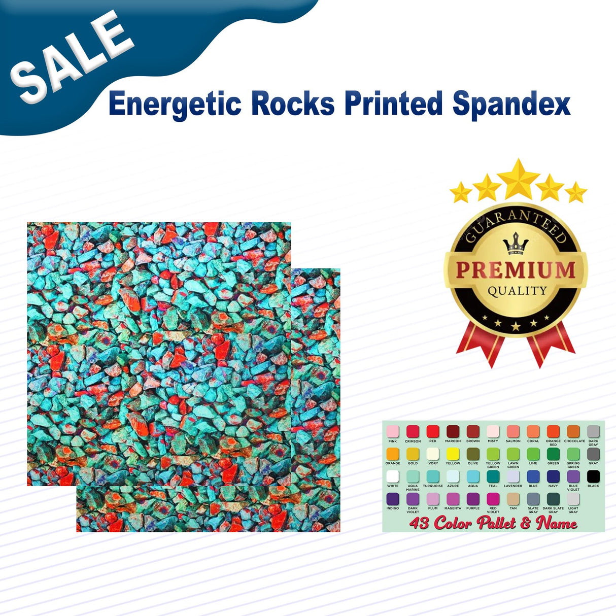 Energetic Rocks Printed Spandex
