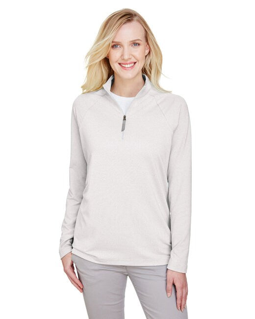Devon & Jones® Ladies Clubhouse Micro-Stripe Quarter-Zip
