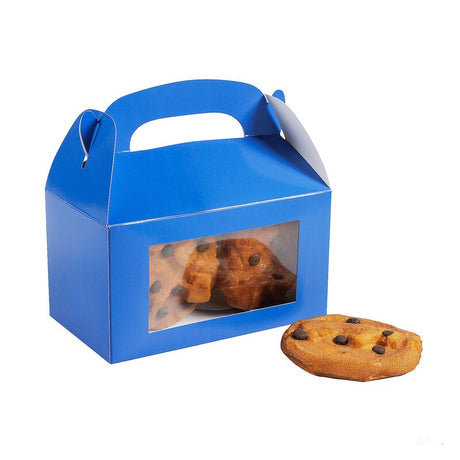 6" x 7" Purple Cardstock Treat Boxes with Display Window - 12 Pc.