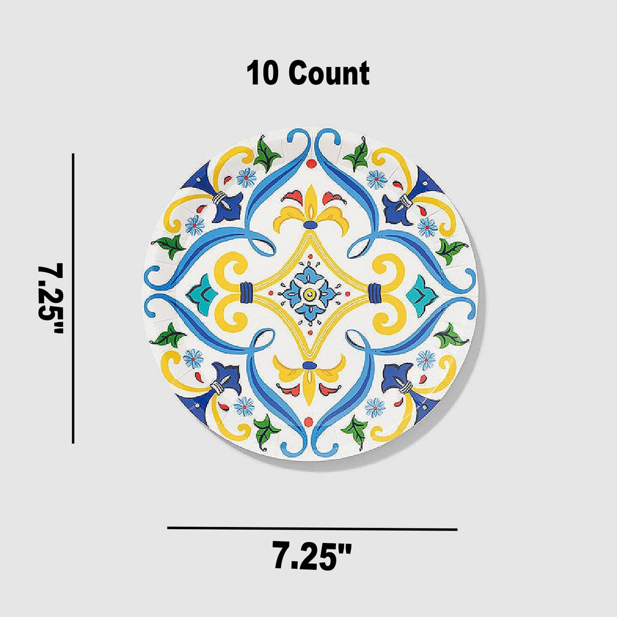 10 Count La Dolce Vita Small Paper Plates 7.25 Inch Elegant Dessert Plates for Parties