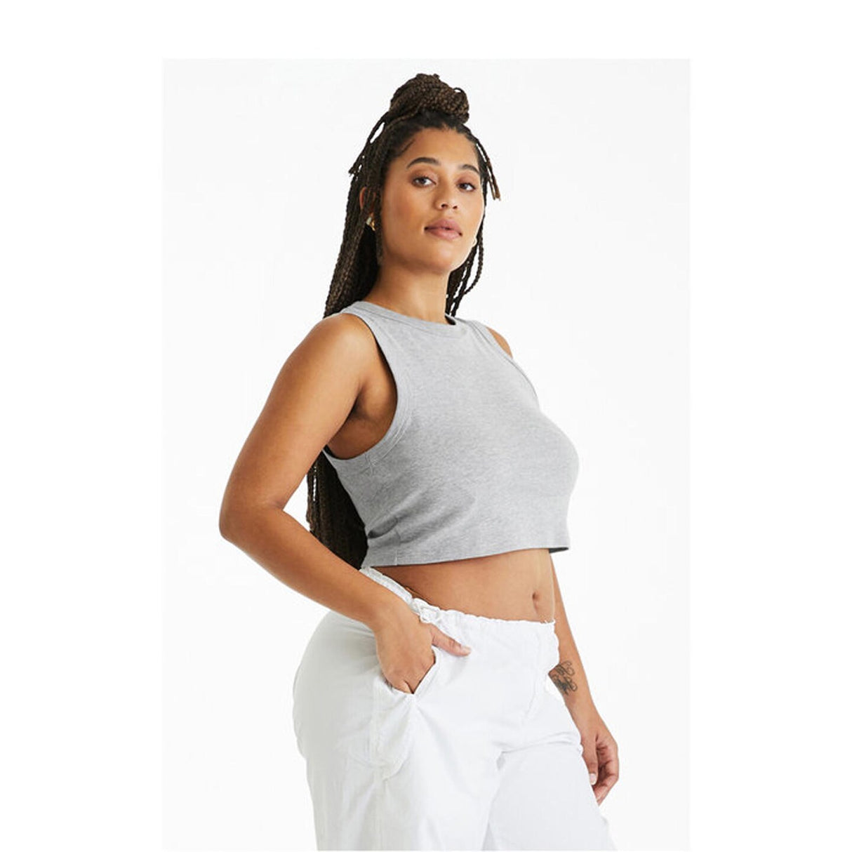 Bella + Canvas® Ladies Micro Rib Muscle Crop Tank