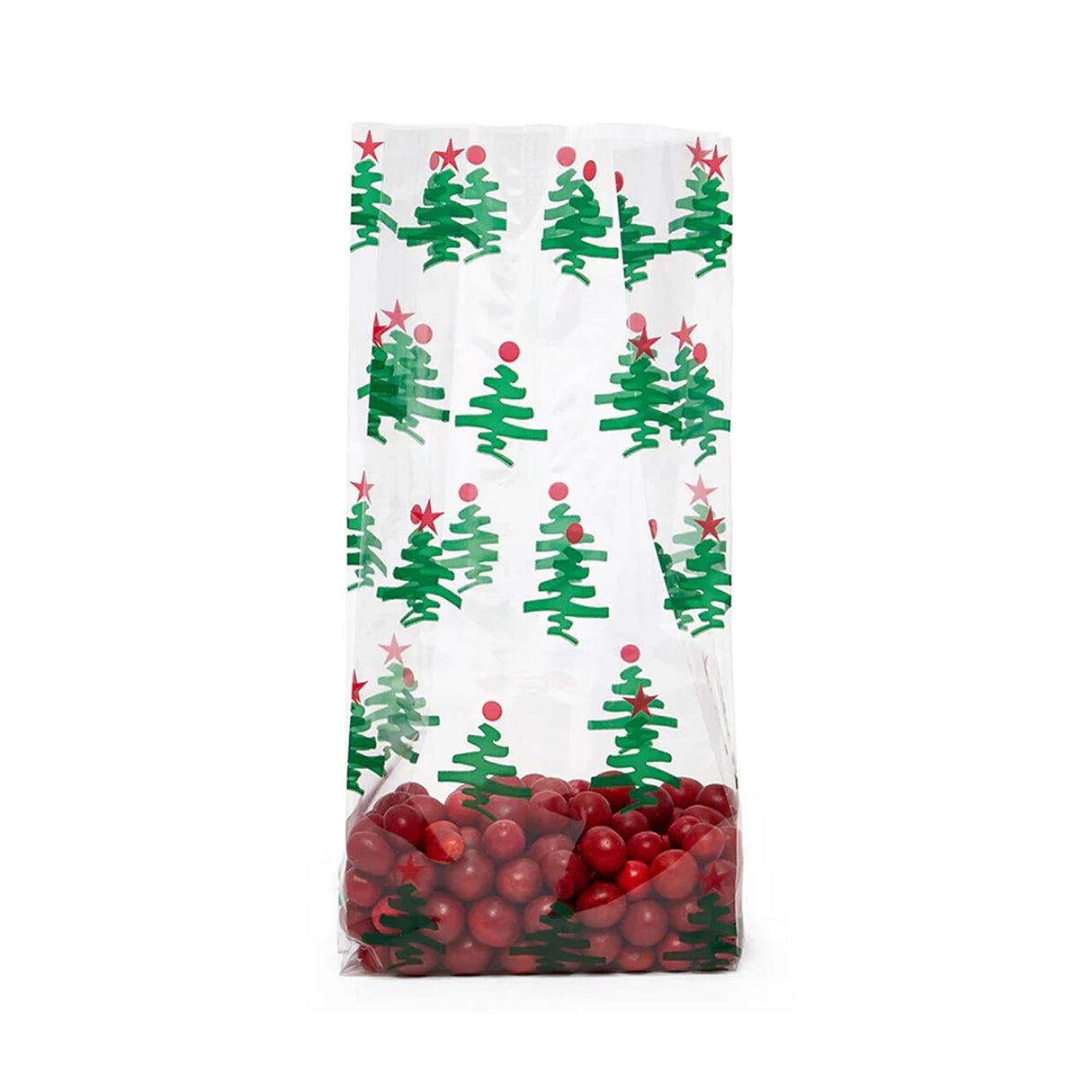 5” x 3” x 11.5” Holiday Cello Bags with Festive Patterns