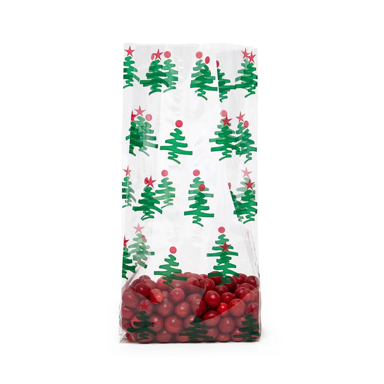 5” x 3” x 11.5” Holiday Cello Bags with Festive Patterns