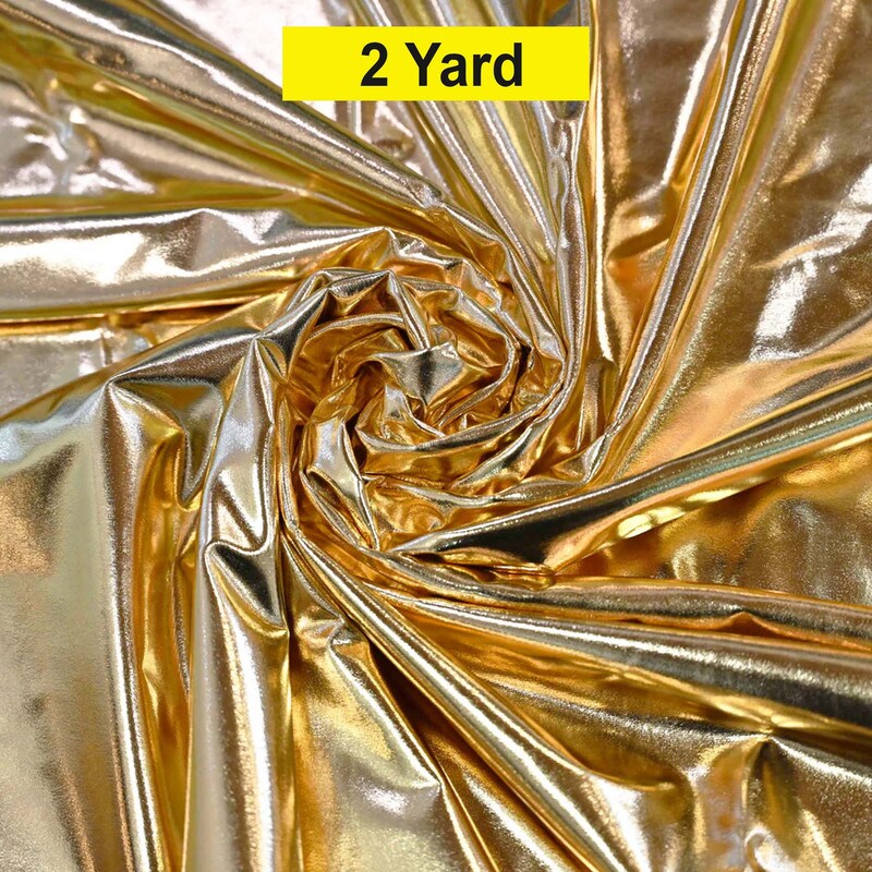 Metallic Foil Spandex Lame Stretch Fabric for Apparel and Costumes